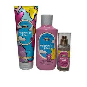 Bath & Body Works Peeps Peepin’ It Real Body Cream Wash Fragrance Mist Gift Set